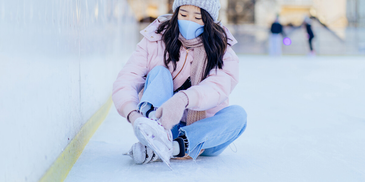 Ice skating woman